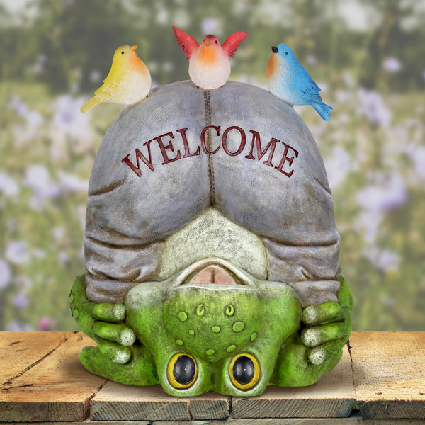 Red Barrel Studio® Fontanne Solar Frog Garden Sign & Reviews